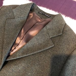 Foxley of England green wool herringbone blazer